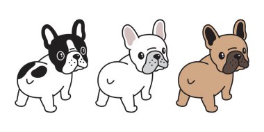 köpek vektör Fransız buldozer logo simge çizgi film karakteri illüstrasyon simge