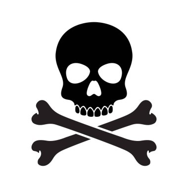 korsan kafatası vektör Cadılar Bayramı simgesi logo kemik hayalet iskelet illüstrasyon klip sanat grafik