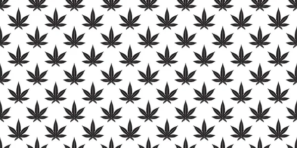 Marijuana Motif Sans Couture Vecteur Weed Cannabis Feuille Écharpe Isolé — Image vectorielle