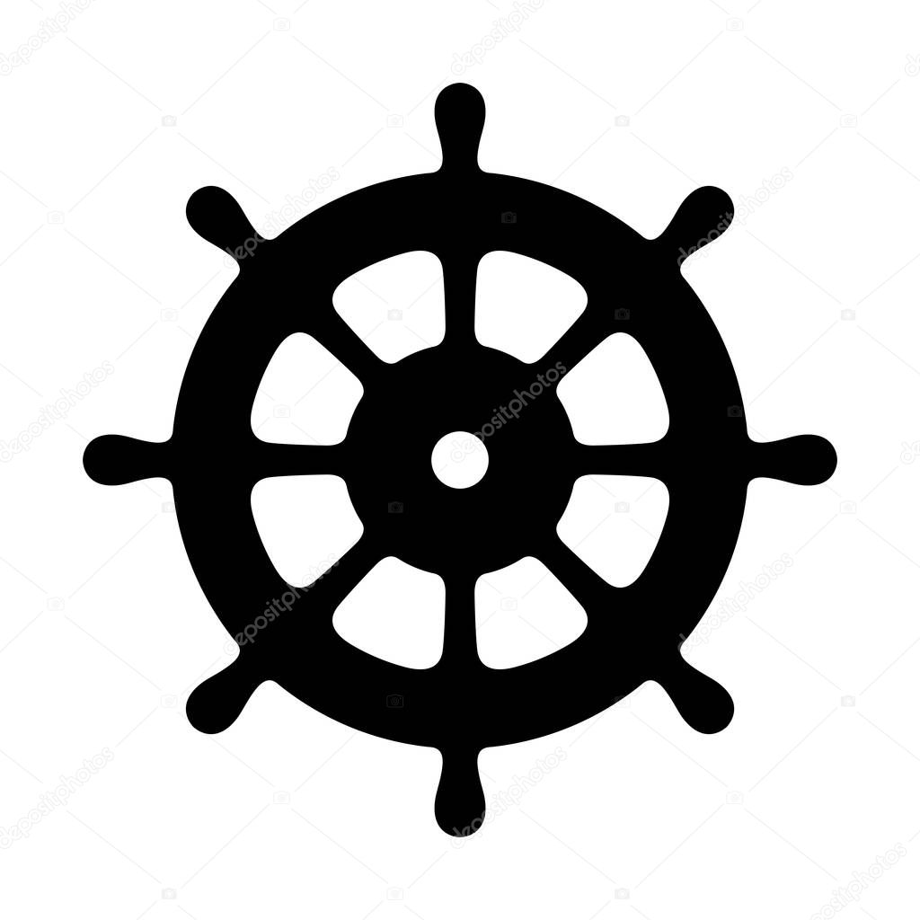 Helm vector icon logo Anchor boat Nautical maritime pirate sea ocean illustration
