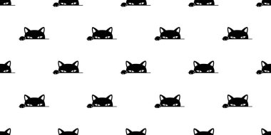 kedi Dikişsiz desen vektör pençe yavru kedi alaca Cadılar Bayramı karikatür eşarp izole kiremit arka plan tekrar duvar kağıdı illüstrasyon doodle