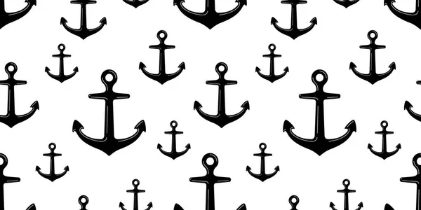 Anker Nahtlose Muster Piraten Vektor Steuerstand Boot Nautische Maritime Tropische — Stockvektor