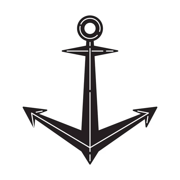 Ankare Ikonen Logotyp Båt Pirat Maritima Nautiska Illustration Symbol Vektorbild — Stock vektor