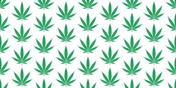 Marijuana Seamless Pattern Weed Vector Cannabis Leaf Scarf Isolated Repeat — Stock Vector