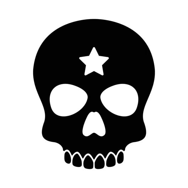 Crânio Vetor Halloween Ícone Estrela Logotipo Pirata Osso Fantasma Esqueleto —  Vetores de Stock