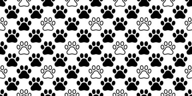 Köpek pençe Dikişsiz desen vektör ayak izi kedi yavru kedi köpek ayı izole karikatür illüstrasyon tekrar duvar kağıdı döşeme arka planı eşarp