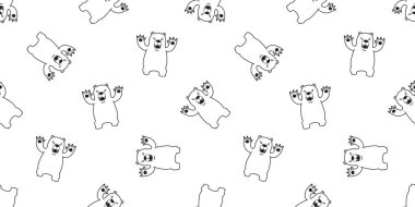 Dikişsiz desen kutup ayısı vektör eşarp izole panda ayı teddy çizgi film arka plan tekrar duvar kağıdı illüstrasyon