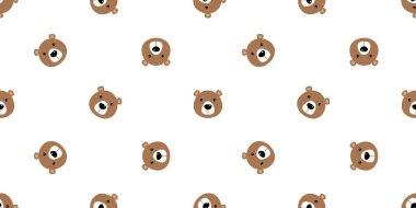 sorunsuz vektör desen kutup ayısı panda teddy izole arka plan tekrar duvar kağıdı karikatür doodle kahverengi ayı