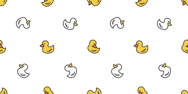 Duck Seamless Pattern Vector Rubber Duck Cartoon Tile Background Repeat — Stock Vector