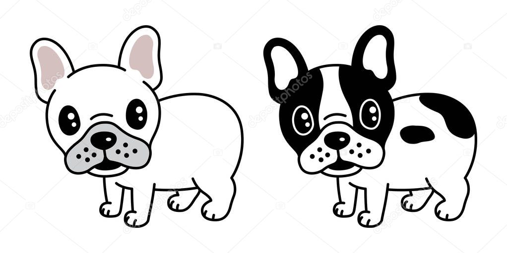 Dog vector french bulldog icon cartoon character pug logo illustration