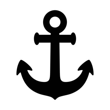 Çapa vektör simge logo korsan tekne deniz deniz dümen illüstrasyon simge grafik klip sanat tasarım