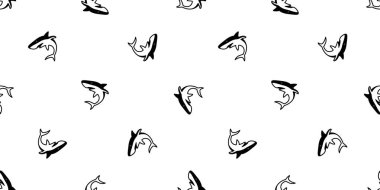 köpekbalığı Dikişsiz desen vektör yunus balina okyanus dalgası ada izole eşarp arka plan tekrar duvar kağıdı kiremit