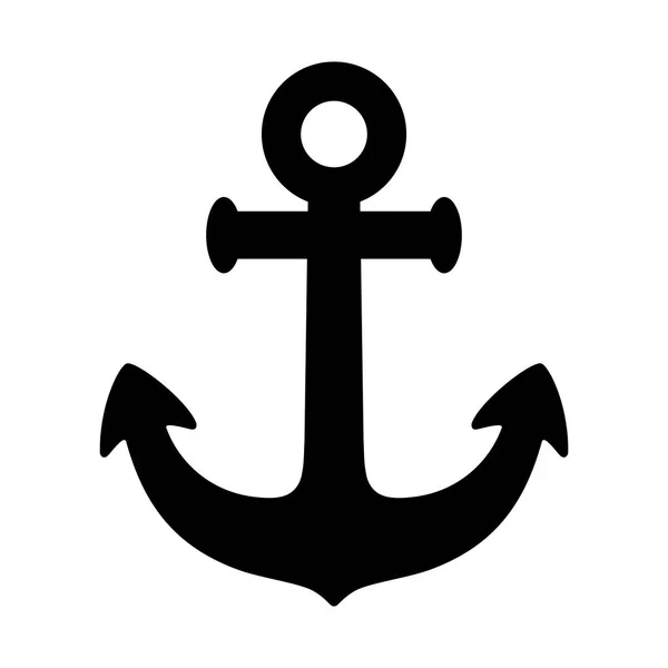 Anker Vector Pictogram Logo Piraat Boot Nautische Maritieme Roer Illustratie — Stockvector