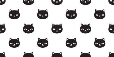 kedi Dikişsiz desen vektör siyah yavru kedi alaca Cadılar Bayramı döşeme arka plan izole eşarp tekrar duvar kağıdı