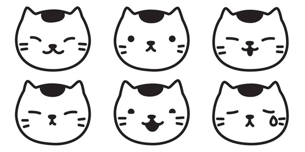 Kedi Vektör Yavru Kedi Logo Simge Illüstrasyon Karakter Karikatür Doodle — Stok Vektör