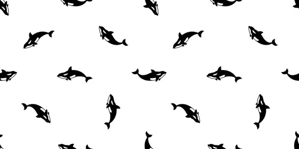Tiburón Ballena Patrón Sin Costuras Peces Peces Aleta Bufanda Aislado — Vector de stock