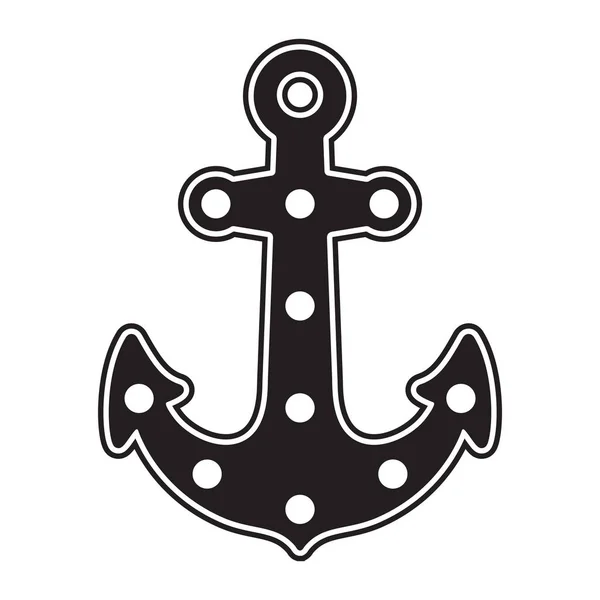 Anker Vektor Symbol Logo Boot Seeräuber Nautisches Steuerrad Illustration Symbol — Stockvektor