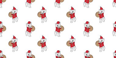 Ayı seamless modeli Noel vektör kutup ayısı Noel Baba Noel hediye çizgi film izole eşarp döşeme arka plan tekrar duvar kağıdı