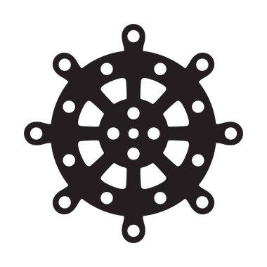 Dümen vektör simge logo tekne çapa deniz deniz korsan deniz okyanus illüstrasyon