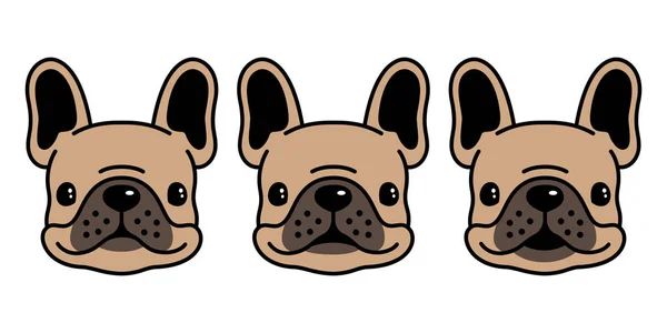 Köpek Vektör Fransız Buldozer Simgesi Logo Karakter Karikatür Illüstrasyon Simge — Stok Vektör