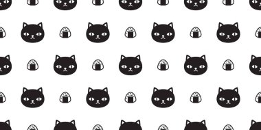 kedi Dikişsiz desen vektör suşi kedi yavrusu calico Japon yemekleri Cadılar Bayramı döşeme arka planı eşarp izole duvar kağıdı