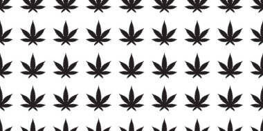 Esrar Dikişsiz desen vektör ot esrar yaprak döşeme arka plan tekrar duvar kağıdı eşarp izole