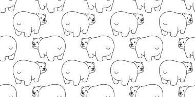 Ayı kesintisiz kutup ayısı vektör kar arka plan illüstrasyon karikatür izole beyaz duvar kağıdı