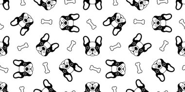 Köpek seamless modeli Fransız buldozer vektör duvar kağıdı arka plan tekrarlayın izole