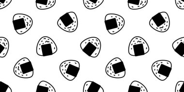 onigiri Dikişsiz desen vektör Suşi Japon yemekleri eşarp izole kiremit arka plan karikatür çizim tekrar duvar kağıdı