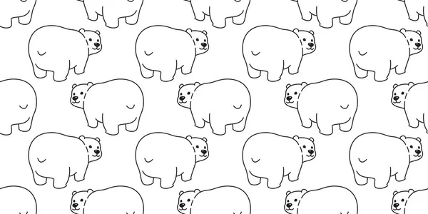 Медведь Бесшовный Узор Белый Медведь Вектор Снега Фон Иллюстрации Мультфильм — стоковый вектор