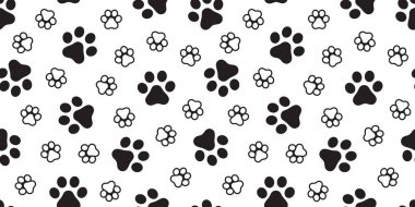 köpek pençe Dikişsiz desen vektör ayak izi Fransız buldozer eşarp izole kiremit arka plan tekrar duvar kağıdı