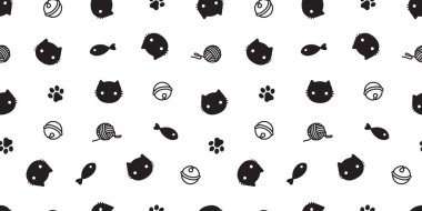 kedi seamless modeli yavru kedi vektör pençe kedi oyuncak izole eşarp tekrar arka plan duvar kağıdı