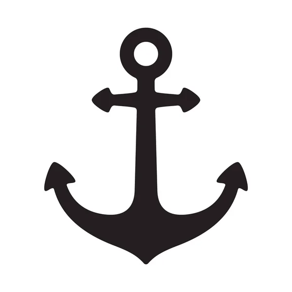 Ancla Vector Icono Logotipo Barco Pirata Yelmo Marítimo Náutico Ilustración — Archivo Imágenes Vectoriales