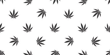 Esrar seamless modeli ot vektör esrar yaprak eşarp tekrar duvar kağıdı döşeme arka planı beyaz izole