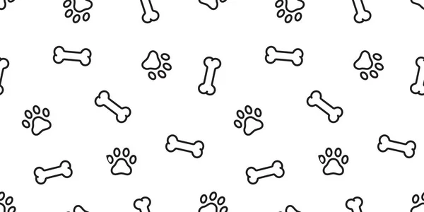 Köpek pençe Dikişsiz desen vektör kemik Fransız buldozer ayak izi karikatür döşeme arka plan tekrar duvar kağıdı eşarp izole illüstrasyon hediye paketi