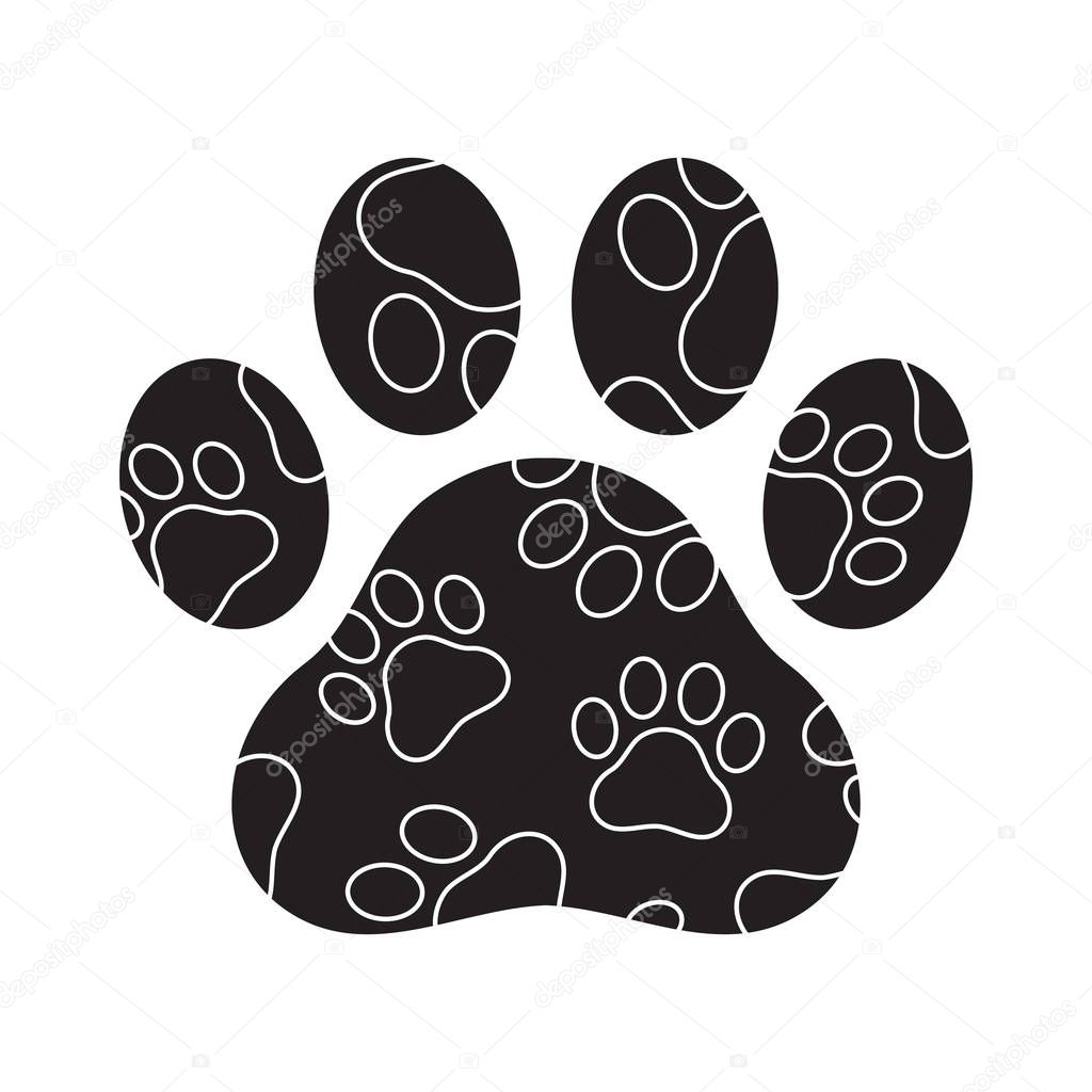 Dog paw vector footprint logo icon camouflage graphic symbol illustration french bulldog bear cat cartoon