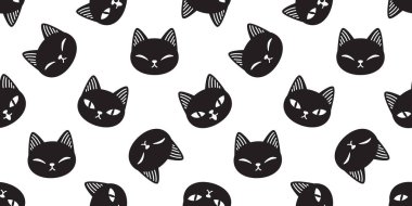 Kedi Dikişsiz desen vektör yavru kedi alaca çizgi film illüstrasyon kiremit arka plan eşarp izole tekrar duvar kağıdı hediye paketi