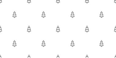 Çizgi film döşeme arka plan tekrar duvar kağıdı illüstrasyon izole Noel ağacı Dikişsiz desen vektör Noel Baba ahşap orman dağ eşarp