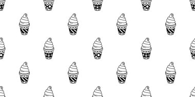 dondurma Dikişsiz desen vektör koni polka dot şerit köpek pençe eşarp izole karikatür illüstrasyon tekrar duvar kağıdı döşeme arka planı