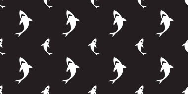 köpekbalığı seamless modeli fin yunus balina vektör okyanus dalgası Adası duvar kağıdı arka plan siyah