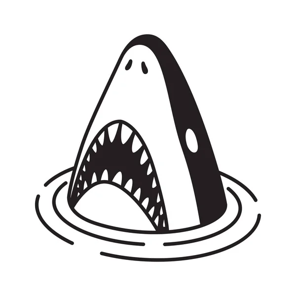 Tiburón Vector Pez Icono Logotipo Delfín Ballena Carácter Dibujos Animados — Vector de stock