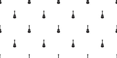gitar Dikişsiz desen vektör ukulele bas müzik eşarp izole karikatür illüstrasyon tekrar duvar kağıdı döşeme arka planı