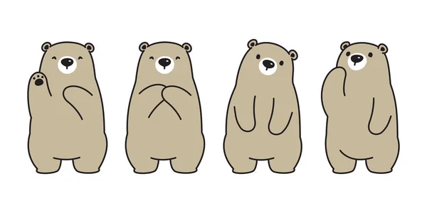 Medve Jegesmedve Karakter Cartoon Ábra Ikon Logó Doodle Vektor — Stock Vector