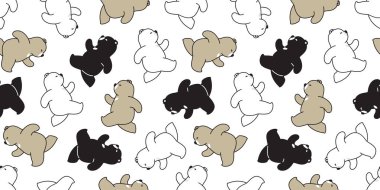 Ayı Dikişsiz desen vektör kutup ayısı karikatür karakter simgesi logo illüstrasyon karalama çalıştıran