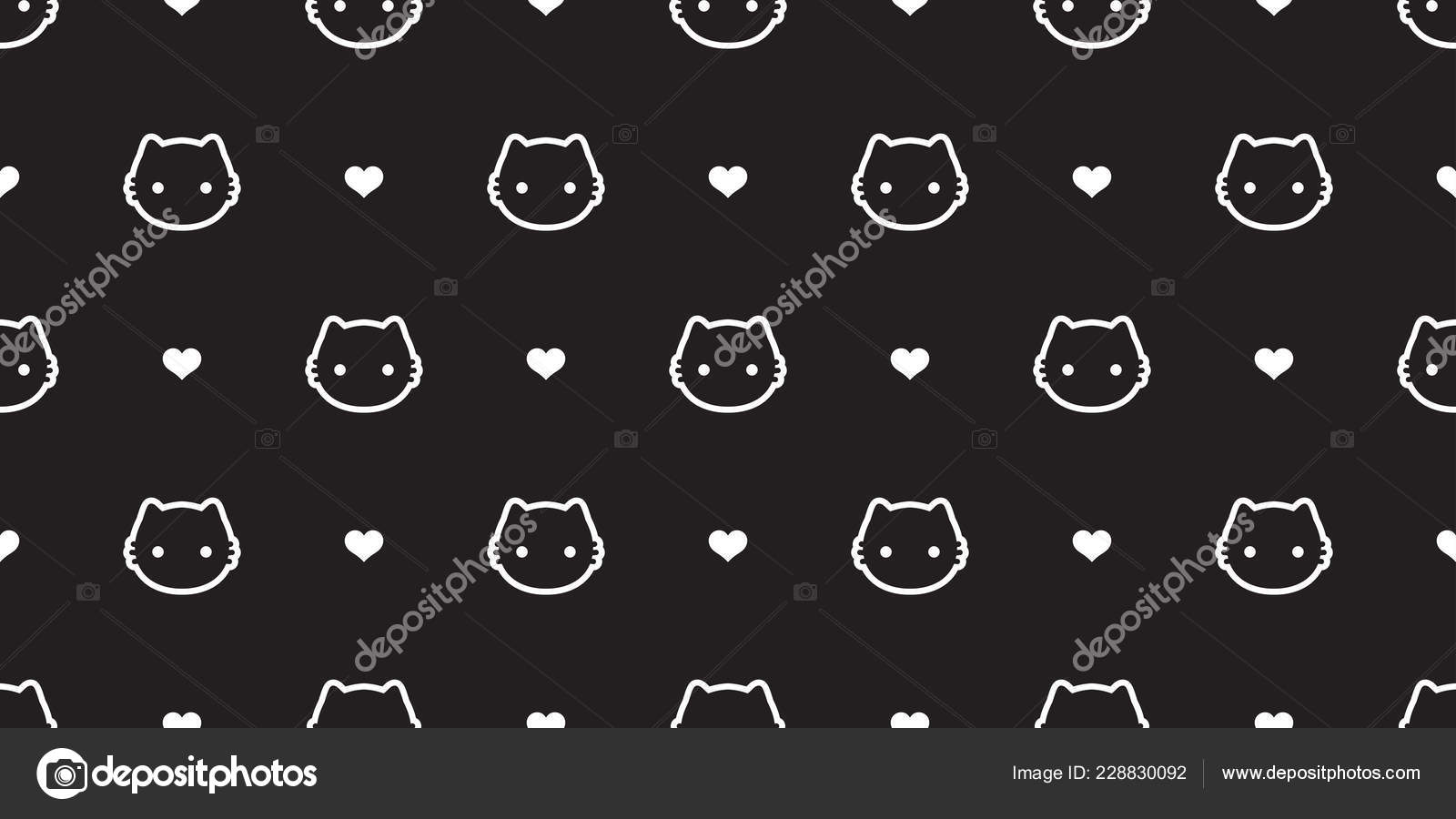 Cat Seamless Pattern Vector Kitten Calico Heart Valentine Halloween Tile Background Scarf Isolated Wallpaper Stock Il Ration Cat Seamless Pattern Vector Kitten Calico Heart Valentine Halloween Tile Background Scarf Isolated Wallpaper Stock Il Ration