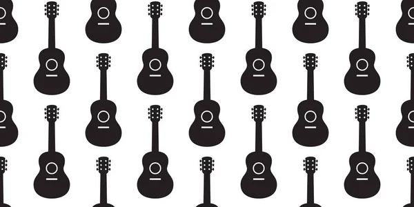 Gitarre Nahtlose Mustervektor Bass Ukulele Musik Schal Isoliert Cartoon Illustration — Stockvektor