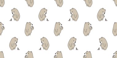 Ayı Dikişsiz desen vektör kutup ayısı dondurma izole karikatür döşeme arka plan tekrar duvar kağıdı