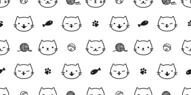 kedi seamless modeli yavru kedi pençe kedi oyuncak vektör izole eşarp arka plan tekrar duvar kağıdı