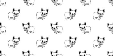 Köpek seamless modeli Fransız buldozer vektör pug tekrar arka plan duvar kağıdı kiremit izole