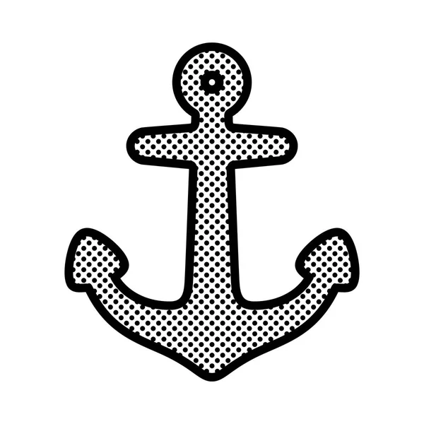 Ancla Vector Icono Logotipo Barco Pirata Símbolo Lunares Yelmo Marítimo — Vector de stock